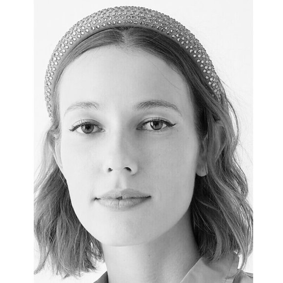 J. Crew Rhinestone Studded Puff Headband - White - Picture 6 of 6